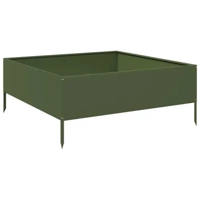 Produktbild von vidaXL Hochbeet Olivgrün 100x100x41 cm Stahl