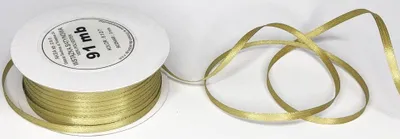 Obrázek produktu pro Saténová stuha 3 mm x 91 m Zlatá koňaková