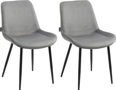 Obrázek produktu pro Sada 2 sametových jídelních židlí - Kuchyňské židle - Pohodlí a styl