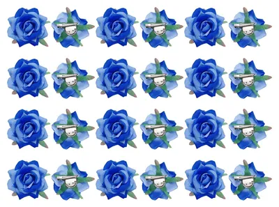Productafbeelding van Solidchoice - Set van 24 Rozenpetal Haarclips voor Vrouwen in Blauw