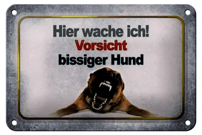 Produktbild von Blechschild Hinweis 18x12cm Vorsicht bissiger Hund