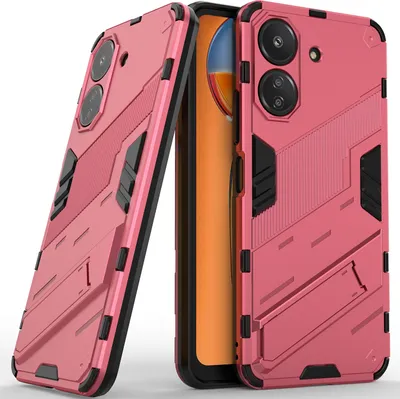 Image de Housse Armor pour Xiaomi Redmi 13C /Poco C65, hybride PC TPU Bumper antichoc avec fonction stand rose