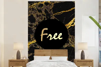 Produktbild von MuchoWow® Fototapete für Wohnzimmer oder Schlafzimmer Wandtapete Vinyl Motivtapete Zitate -  - Gold - Marmor - 160x240 cm - Vinyltapete