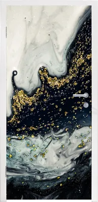 Obrázek produktu pro MuchoWow® Plakát na dveře - Mramor - abstraktní - zlatý - - 205x85 cm - Samolepicí fólie na dveře