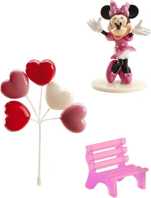 Produktbild von Minnie-Tortenaufsatz mit Luftballons und Bank