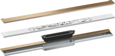 Produktbild von hansgrohe Duschrinne Drain 700mm, FM-Set, z. Wandmont., brush. bron