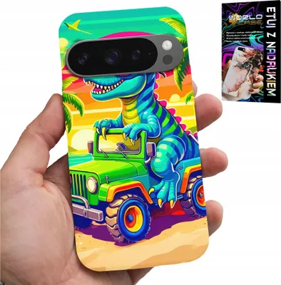 Obrázok produktu pre Puzdro pre Google Pixel 9 / 9 Pro – Dinosaurus v nákladnom aute – motívy pre deti