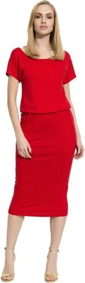 Immagine prodotto di Donna Kleid Knielang Top Sommerkleid; Rot/S/36