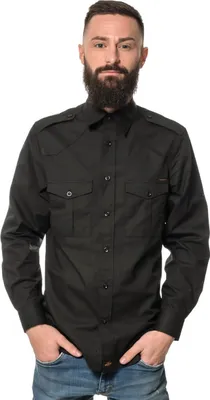 Produktbild von ROCK-IT Apparel Herren Langarm Hemd - Worker Shirt – Regular Fit 3X-Large Schwarz