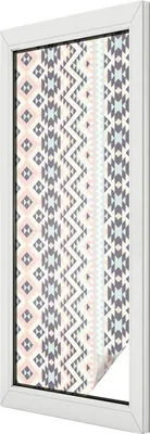 Produktbild von Buntglas Fensterfolie – 146x50 cm – Stained-Glass Design – blickdichte dekorative Sichtschutzfolie – selbstklebend, UV-Schutz – Pastellgeometrie