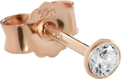 Produktbild von Einzel 3,0mm Ohrstecker 925 Sterling Silber Rosegold Vergoldet Zirkonia Ohrringe