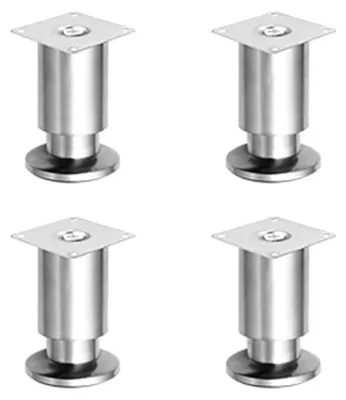 Möbelfüße Edelstahl 4er-Set verstellbar 10 cm silber