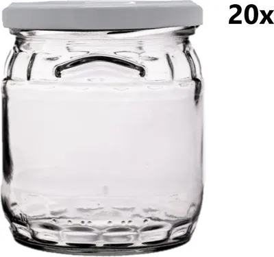 Obrázek produktu pro Zavařovací sklenice 420 ml FACETTE SOUDEK čirá 20 ks VČETNĚ BÍLÝCH VÍČEK, Počet kusů v balení: 20