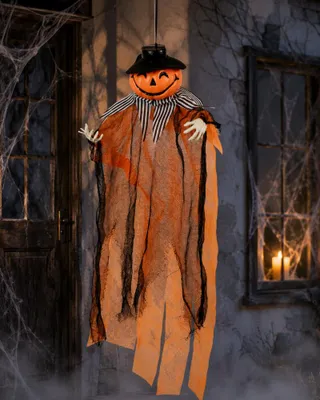 Produktbild von Halloween Kürbis Dekohänger ca. 55 cm – Hängedeko in Orange & Schwarz
