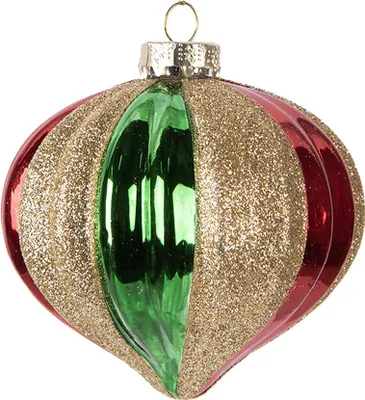 Image de Clayre & Eef Boule de Noël Ø 10x10 cm Vert Verre