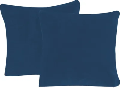 Produktbild von 2er Pack Kissenbezug Kissenhülle Teddy Plüsch Uni kuschelig flauschig warm weich, Größe:40x40 cm, Farbe:blau