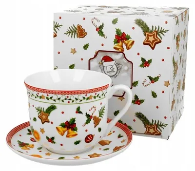 Produktbild von Duo Süße Weihnachten Jumbo-Tasse mit Untertasse Porzellan