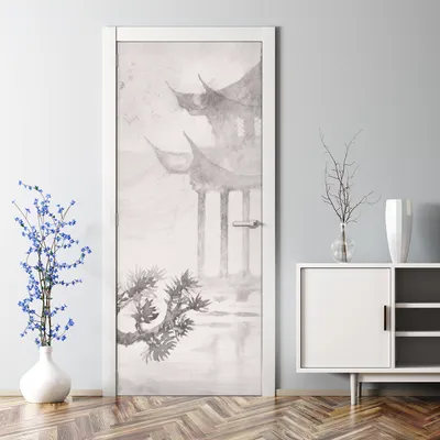 Produktbild von Dekorative Türtapete Türposter Tür Dekor selbstklebend Türaufkleber japanischen Malerei 77 x 200 cm