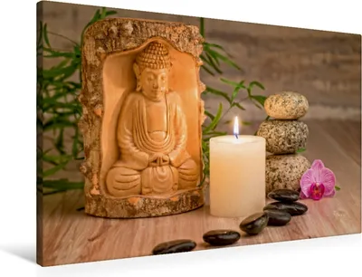Produktbild von Calvendo  Textil-Leinwand 90 cm x 60 cm quer Reise zu Buddha, Eschrich - HeschFoto Heiko; 7425306