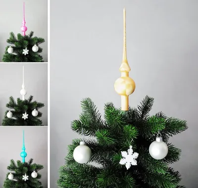 Produktbild von JACK Christbaumspitze Spitze Glas 28cm Eislack Glanz Matt Baumspitze Mundgeblasen Box, Farbe:Gold