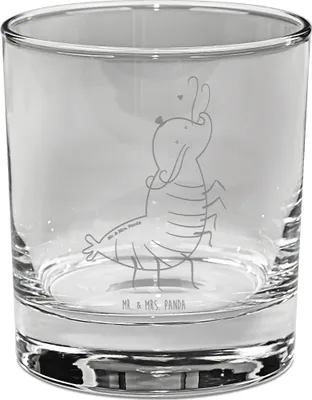 Produktbild von Mr. & Mrs. Panda Tumbler Glas Garnele Franzose - Transparent - Geschenk, Whiskyglas, Gravur, Französisch, Whiskey, Whiskeyglas, Meer, Krabbe