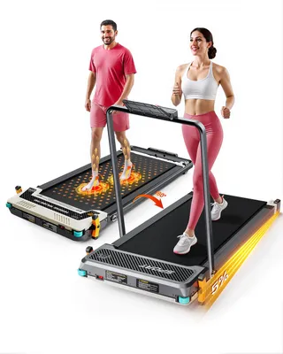 Produktbild von Akluer 2-in-1 Klappbares Laufband mit LED-Display, Gehband & Laufband, Fußmassagefunktion, 2,5 HP Motor, 1–10 km/h