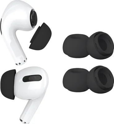 Produktbild von MMOBIEL 2 Paar Ersatz-Ohrstöpsel für AirPods Pro - Silikon Ohrstöpsel Spitzen M –Schwarz