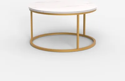 Immagine prodotto di Tavolo da soggiorno rotondo da 80 cm in marmo contemporaneo Ossidiana - Oro