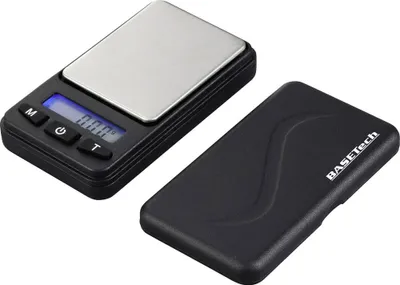 Produktbild von Basetech Taschenwaage SJS-60008 Wägebereich (max.) 200 g Ablesbarkeit 0.01 g batteriebetrieben Silber