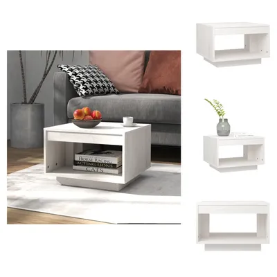 Zdjęcie produktu dla vidaXL Stolik kawowy biały 50x50x33,5 cm lite drewno sosnowe - Stoliki kawowe