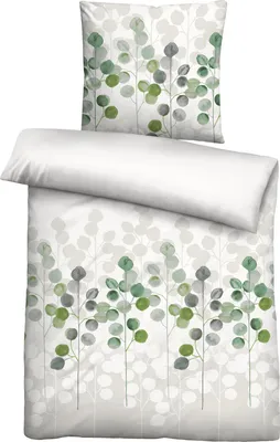 Produktbild von Biberna Bettwäsche pistaziengrün 1x 135x200 cm + 1x 80x80 cm
