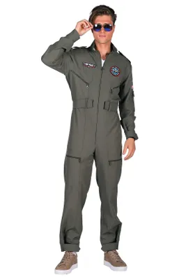 Produktbild von Deluxe Piloten-Overall Jetpilot Herren Kostüm inkl. Brille, Größe:M