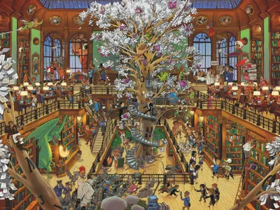 Immagine prodotto di Puzzle 1500 elementi. Biblioteca + poster