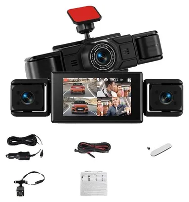 Immagine prodotto di Telecamera da cruscotto per auto, risoluzione 1080P, visione notturna, schermo da 3 pollici