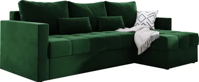 Produktbild von Moderne Ecksofa mit Schlaffunktion MIO 145x225 cm Eckcouch L-Form Schlaffsofa Couchgarnitur Polsterecke Bettsofa Sofa - Grün KR19