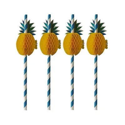 Immagine prodotto di PAPSTAR cannuccia di carta "Ananas" 200 mm blu/bianco 50 pezzi