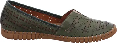Produktbild von Gemini Damen Slipper Leder Mokassin mit Lochmuster und Wechselsohle 336380-02, Größe:41 EU, Farbe:Grün