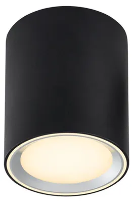Produktbild von Nordlux Fallon, Rund, Decke/Wand, Oberflächenmontiert, Schwarz, Stahl, Haus, Metall