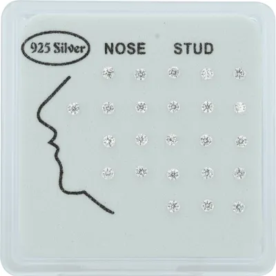 Produktbild von 925 Silber Nasen Piercings, 24 Stück, Stabstärke 0,5 mm / Stablänge 6 mm / Ø 2 oder 2,5 mm