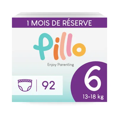 Image de Pillo Couche Culotte 6 - Paquet de 92 Couches Culotte Bébé - Taille 6 - XL (13-18 kg)
