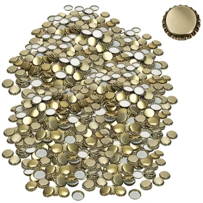 Obrázek produktu pro Sada 1000 zlatých uzávěrů s vnitřním průměrem 26 mm, kovové, pro lahve