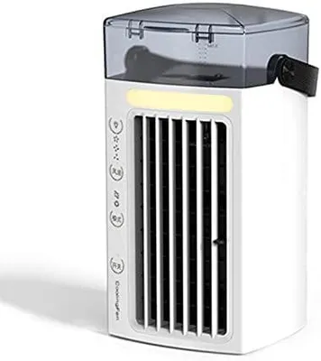 Produktbild von USB-Mini-Luftkühler, Schreibtisch-Ventilator mit 7 Farben, LED-Lüfter, Verdunstungs-Luftkühler, tragbar, 3 Geschwindigkeiten, Wasserkühlung, Ventilator, Home Office
