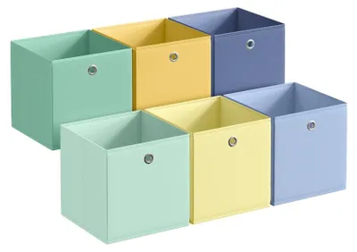 Immagine prodotto di Set di 6 contenitori per l'organizzazione | Colorati | 33x33x33 cm