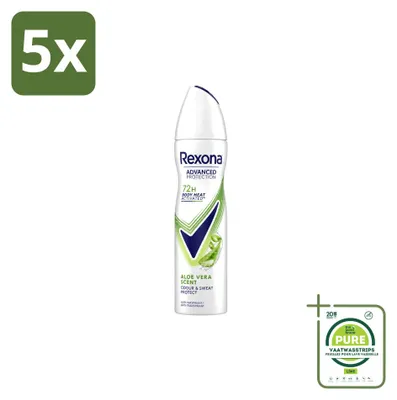 Image de 5 vaporisateurs déodorants Rexona, parfum Aloe Vera, 150 ml, lot de 5