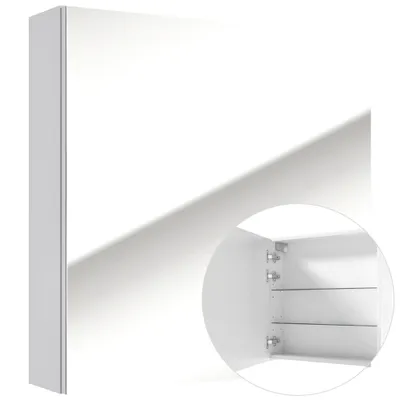 Produktbild von Spiegelschrank 60 cm weiß SOFIA-107 Hochglanz lackiert, B/H/T: ca. 60/60/15 cm