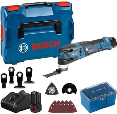 Immagine prodotto di Utensile multifunzione a batteria Bosch Professional GOP 12V-28, 2 batterie da 3,0 Ah, Starlock, accessori inclusi, L-BOXX