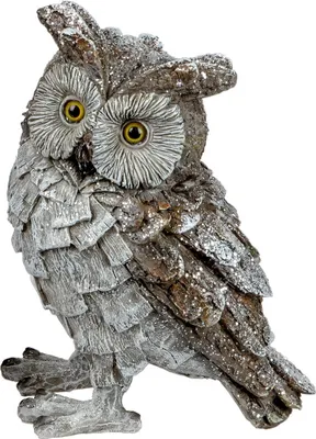 Produktbild von Eule Uhu Kauz Winter Deko Garten Vogel Figur Skulptur Schleiereule Schneeeule