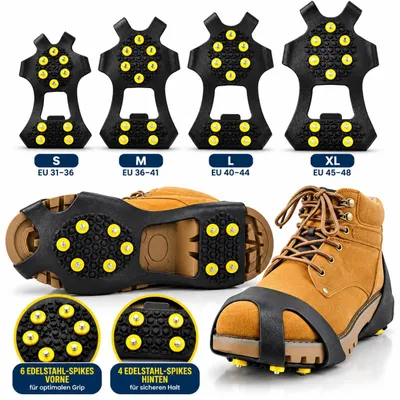Obrázok produktu pre SkinStar – Protiskĺzové hroty do topánok na ľad a sneh. 10 oceľových hrotov – veľkosť: L (40-44)