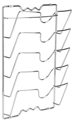 Topfdeckelhalter, 5 Fächer, verchromt, für Tür oder Wand