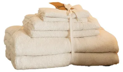 Produktbild von Home Deluxe - Handtuch Set - 6 tlg. CUDDLE - Beige - Material: 100% Baumwolle I Handtuch Badetuch Duschtuch Set Handtuchset, KI-generiertes Bild